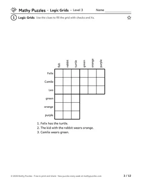 Logic Grids, Level 3: first page of the free set